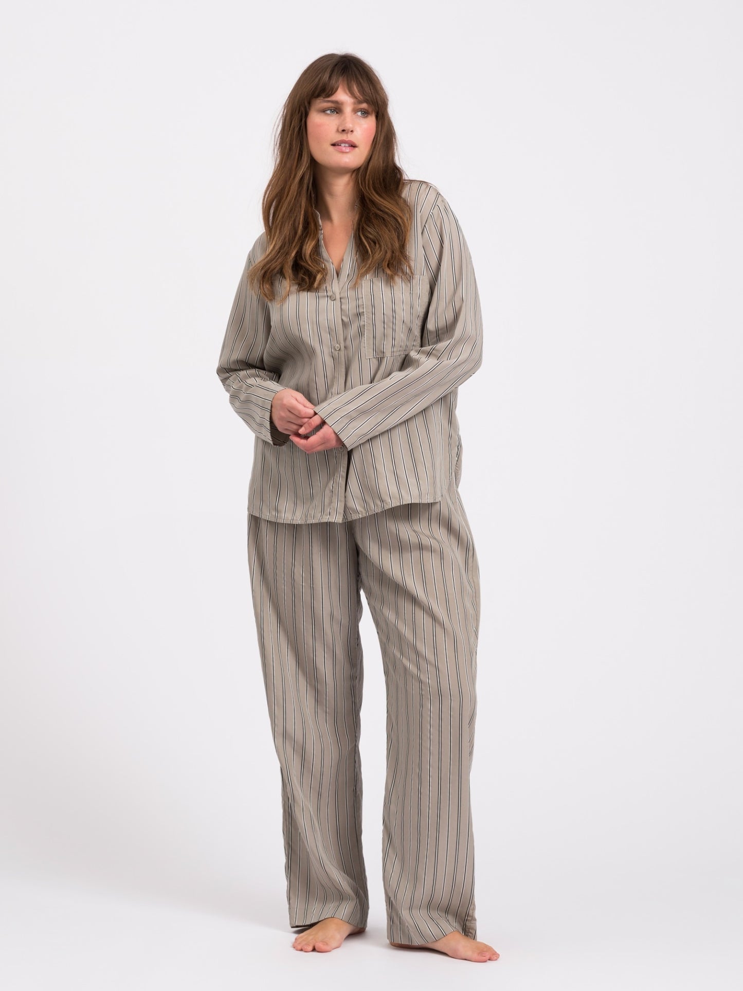 Sleep pajama pants - dust mint stripe