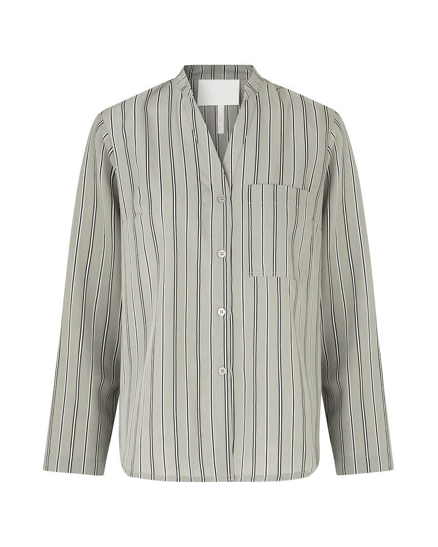 Sleep pajama shirt - dust mint stripe
