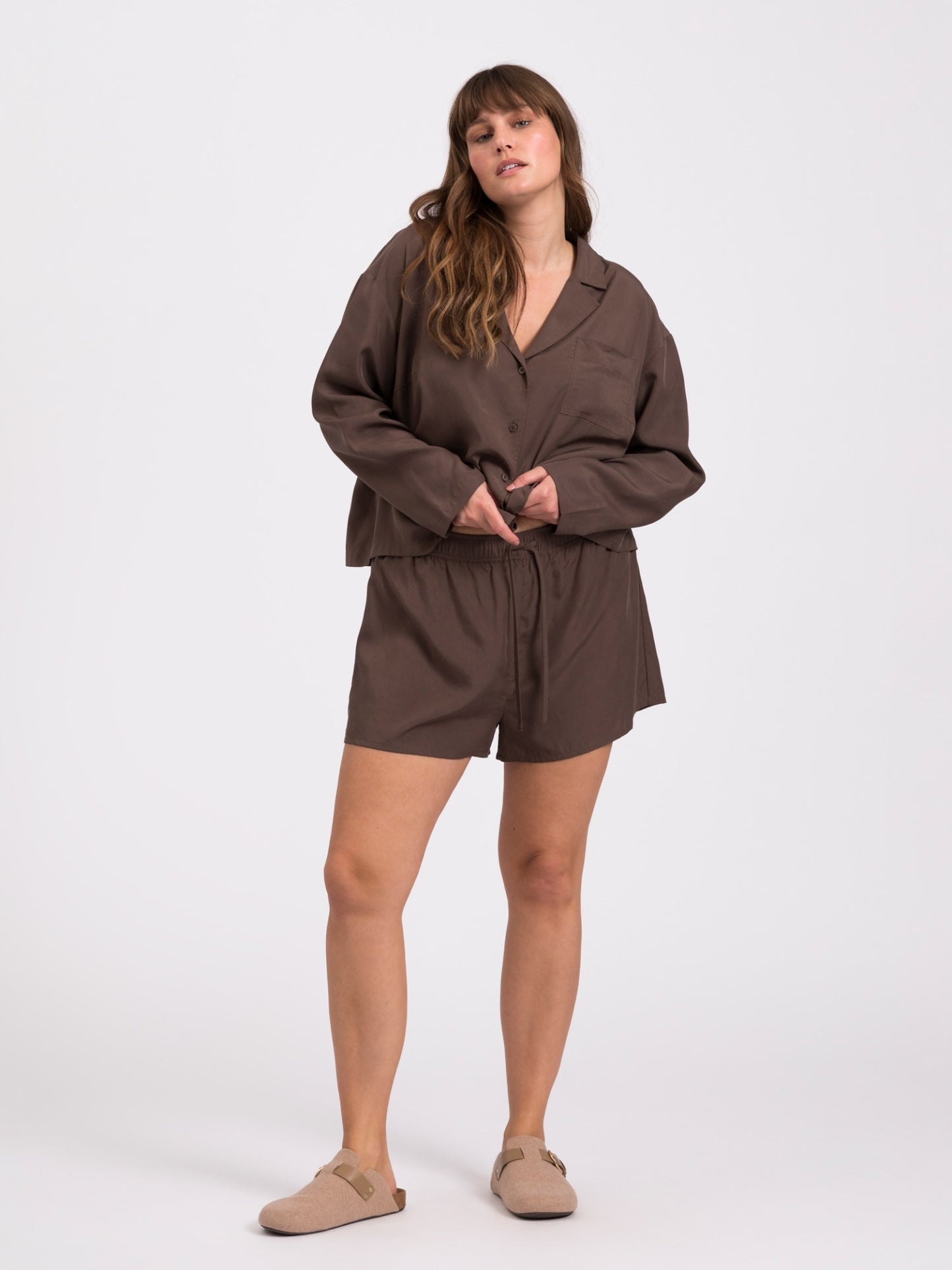 Snuggle pajama shorts - Chocolate